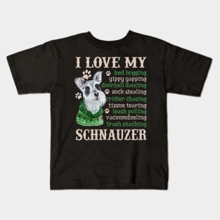 I Love My Schnauzer Kids T-Shirt